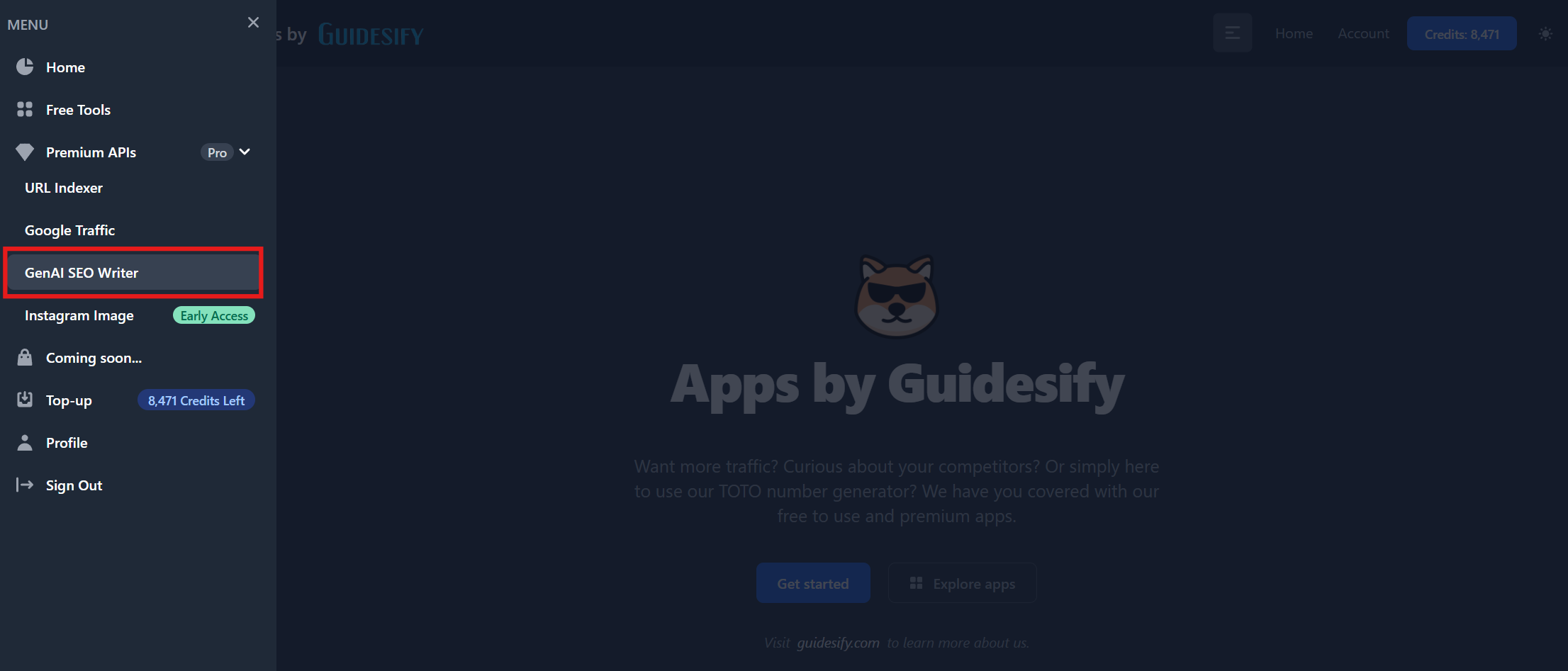 Navigating to The App