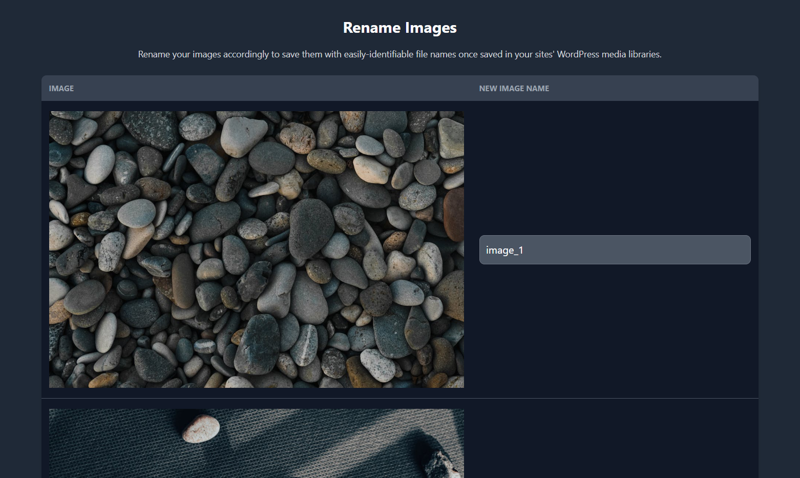 Renaming Images